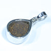 Australian Boulder Opal and Diamond Silver Pendant with Silver Chain (12mm x 9mm)  Code - FF518
