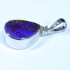 Australian Boulder Opal and Diamond Silver Pendant with Silver Chain (12mm x 9mm)  Code - FF518