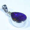 Australian Boulder Opal and Diamond Silver Pendant with Silver Chain (12mm x 9mm)  Code - FF518