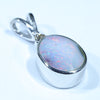 Australian Boulder Opal and Diamond Silver Pendant with Silver Chain (9.5mm x 8mm)  Code - FF509