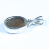 Australian Boulder Opal and Diamond Silver Pendant with Silver Chain (11mm x 8mm)  Code - FF498