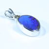 Australian Boulder Opal and Diamond Silver Pendant with Silver Chain (11mm x 8mm)  Code - FF498
