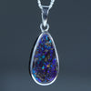 Natural Australian Boulder Opal Silver Pendant