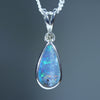 Natural Australian Boulder Opal Silver and Diamond Pendant