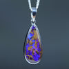 Natural Australian Boulder Opal Silver Pendant