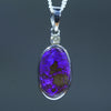 Natural Australian Boulder Opal Silver and Diamond Pendant