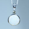Natural Australian White Opal Silver and Diamond Pendant