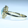 Lightning Ridge Solid Dark Opal and Diamond Gold Ring Size 6.5 Code - EM202