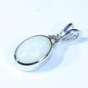 Coober Pedy White Opal and Diamond Silver Pendant with Silver Chain (9mm x 6mm) Code - FF504