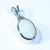 Sterling Silver - Solid Coober Pedy White Opal Natural Diamond