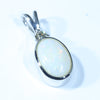 Sterling Silver - Solid Coober Pedy White Opal Natural Diamond