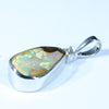 Australian Boulder Opal and Diamond Silver Pendant with Silver Chain (13mm x 8mm)  Code - FF512