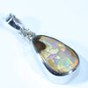 Sterling Silver - Solid Queensland Boulder Opal - Natural Diamond