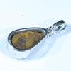Australian Boulder Opal and Diamond Silver Pendant with Silver Chain (13mm x 8mm)  Code - FF512