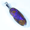Queensland Boulder Opal Silver Pendant with Silver Chain (22mm x 10mm) Code - FF470