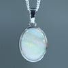 Natural Australian Lightning Ridge Opal White Gold Pendant