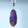 Queensland Boulder Opal Silver Pendant with Silver Chain (22mm x 10mm) Code - FF470
