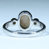 Lightning Ridge Solid Opal and Diamond Silver Ring - Size 6.5 Code CC190