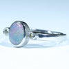 Sterling Silver - Solid Lightning Ridge Dark Opal - Natural Diamonds