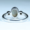 Lightning Ridge Solid Opal and Diamond Silver Ring - Size 7.25 Code CC249