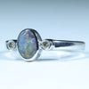 Sterling Silver - Solid Queensland Boulder Opal - Natural Diamonds