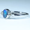 Australian Solid Boulder Opal and Diamond Silver Ring - Size 8 Code CC247