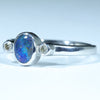 Sterling Silver - Solid Queensland Boulder Opal - Natural Diamonds