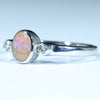 Sterling Silver - Solid Queensland Boulder Opal - Natural Diamonds