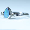 Australian Solid Boulder Opal and Diamond Silver Ring - Size 8.5 Code CC204