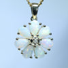Coober Pedy Crystal Opal and Diamond Gold Pendant (5mm x 3mm ) Code - AJ01