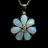 Coober Pedy Crystal Opal and Diamond Gold Pendant (5mm x 3mm ) Code - AJ01