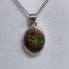 Australian Boulder Opal Matrix Silver Pendant with Silver Chain (14mm x 12mm) Code - ESP11Z