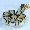 Coober Pedy Crystal Opal and Diamond Gold Pendant (5mm x 3mm ) Code - AJ01