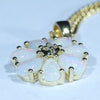Coober Pedy Crystal Opal and Diamond Gold Pendant (5mm x 3mm ) Code - AJ01
