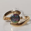 Natural  Solid Australian Opal Gold Ring - Size 5.5