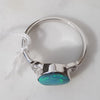 Beautiful Natural Australian Opal with Diamonds 18k White Gold Ring - Size 7.5