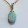 Australian Boulder  Opal and Diamond Gold Pendant