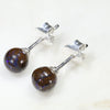 Australian Boulder Opal Matrix Silver Earring Studs Code-SE239