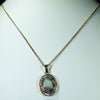 Natural Australian Boulder  Opal  and Diamond Gold Pendant