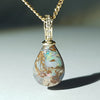 Natural opal nautical map 10k gold pendant 