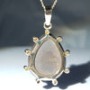 Natural Australian Blue Boulder Opal and Diamond  18K Gold Pendant .