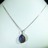 Australian Boulder Opal Silver Loop Pendant with Silver Chain