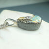 Australian Boulder Opal Silver Loop Pendant with Silver Chain