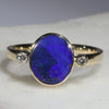 Natural Australian Opal and Diamond Gold Ring  Size 6.25