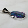 Natural Australian Boulder Opal and Diamond 18k White Gold Pendant