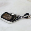Natural Australian Boulder Opal 18k White Gold Pendant Code -Hrt2