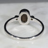 Australian Solid Boulder Opal and Diamond Silver Ring - Size 7