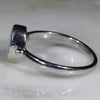 Australian Solid Boulder Opal and Diamond Silver Ring - Size 7.75