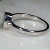 Australian Solid Boulder Opal and Diamond Silver Ring - Size 8.5