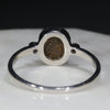 Australian Solid Boulder Opal and Diamond Silver Ring - Size 7